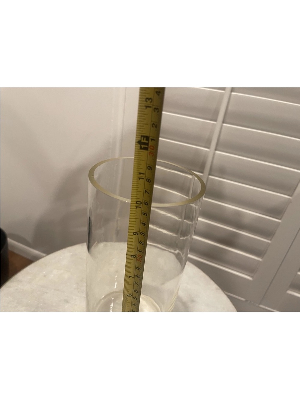 Cylinder Heavy Duty glass vase Used Not Brand New, Has A Yellow Hue Please Look - Picture 4 of 5